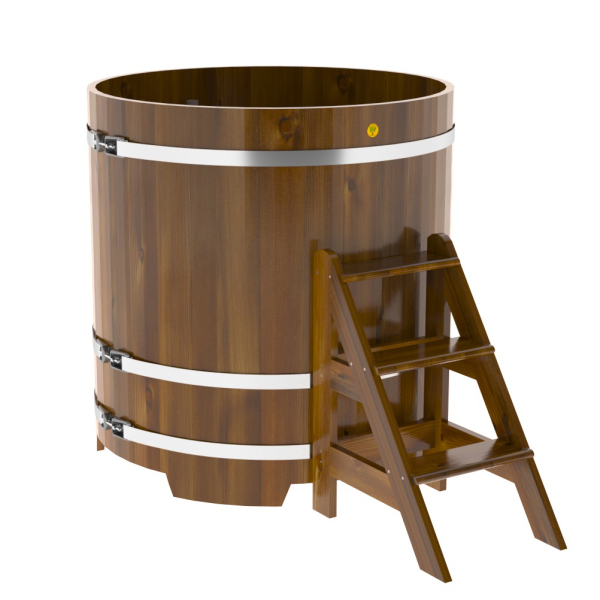 Купель Круглая Bentwood из морёной лиственницы Рустик 1,17 х 1,17 х 1,2 м. Фото № 1