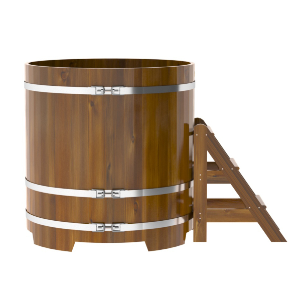 Купель Круглая Bentwood из морёной лиственницы Рустик 1,17 х 1,17 х 1,2 м. Фото № 4