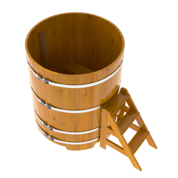 Купель Круглая Bentwood из натуральной лиственницы Рустик 1,17 х 1,17 х 1,4 м. Фото № 3