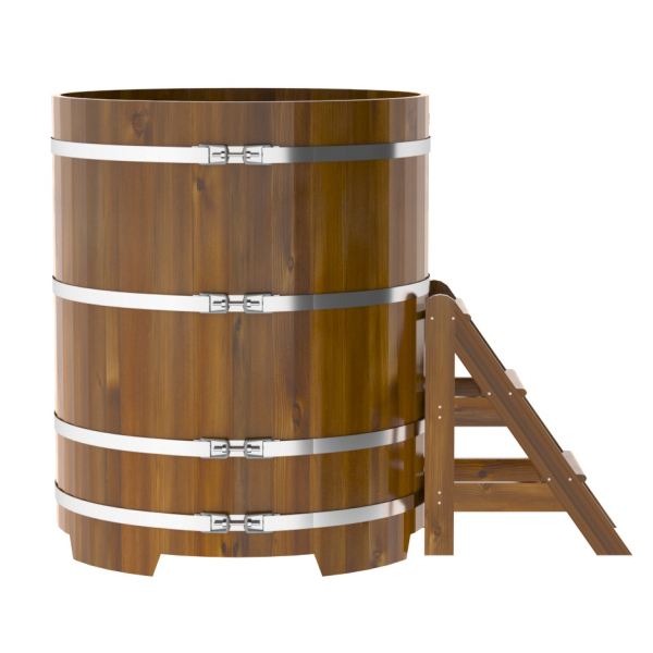 Купель Круглая Bentwood из морёной лиственницы Рустик 1,17 х 1,17 х 1,4 м. Фото № 3