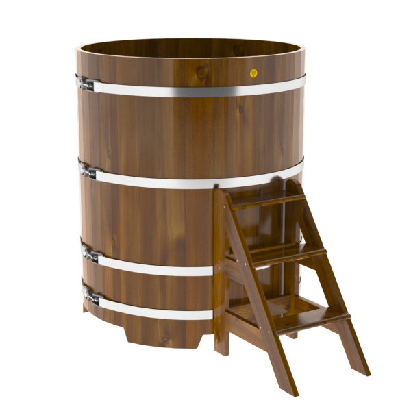 Купель Круглая Bentwood из морёной лиственницы Рустик 1,17 х 1,17 х 1,4 м. Фото № 1