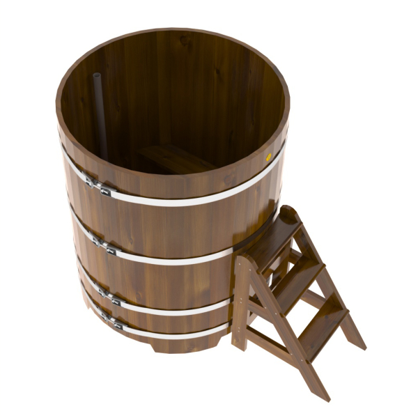 Купель Круглая Bentwood из морёной лиственницы Рустик 1,17 х 1,17 х 1,4 м. Фото № 4