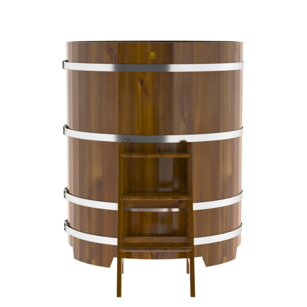 Купель Круглая Bentwood из морёной лиственницы Рустик 1,17 х 1,17 х 1,4 м. Фото № 2