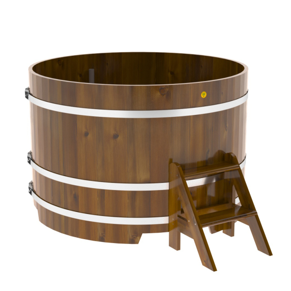 Купель Круглая Bentwood из морёной лиственницы Рустик 1,50 х 1,50 х 1,0 м. Фото № 1