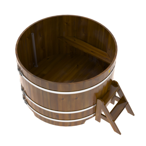 Купель Круглая Bentwood из морёной лиственницы Рустик 1,50 х 1,50 х 1,0 м. Фото № 3