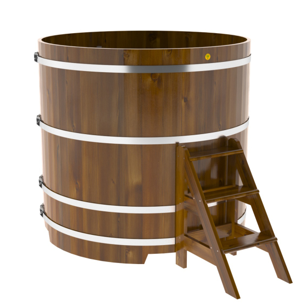 Купель Круглая Bentwood из морёной лиственницы Рустик 1,50 х 1,50 х 1,4 м. Фото № 1