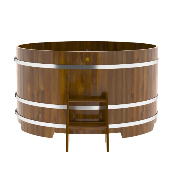 Купель Круглая Bentwood из морёной лиственницы Рустик 2,0 х 2,0 х 1,0 м. Фото № 2