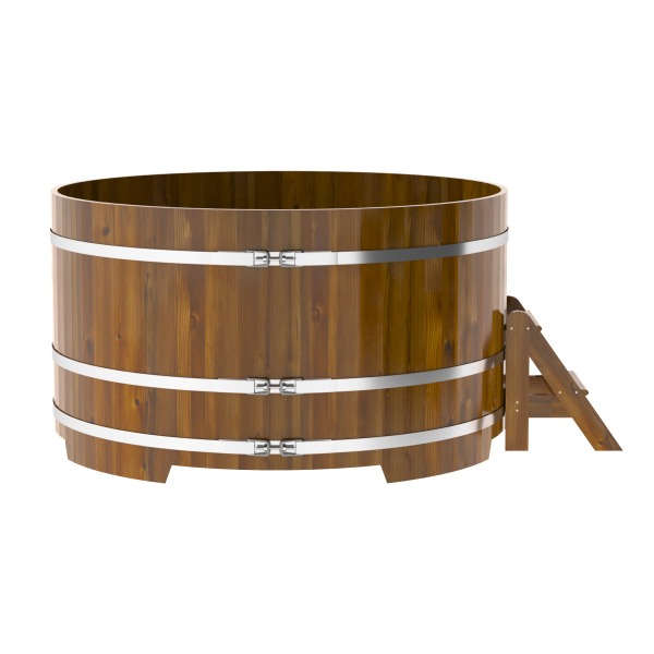 Купель Круглая Bentwood из морёной лиственницы Рустик 2,0 х 2,0 х 1,0 м. Фото № 3