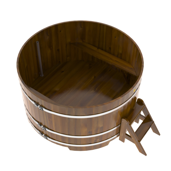 Купель Круглая Bentwood из морёной лиственницы Рустик 2,0 х 2,0 х 1,0 м. Фото № 4