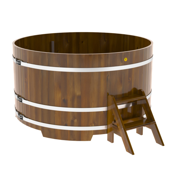Купель Круглая Bentwood из морёной лиственницы Рустик 2,0 х 2,0 х 1,0 м. Фото № 1