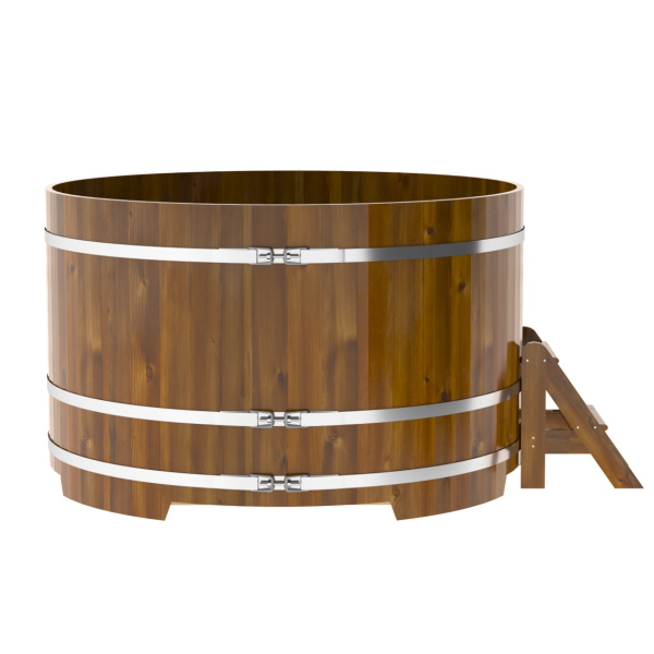Купель Круглая Bentwood из морёной лиственницы Рустик 1,80 х 1,80 х 1,1 м. Фото № 4