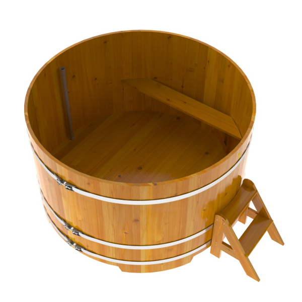 Купель Круглая Bentwood из натуральной лиственницы Рустик 2,0 х 2,0 х 1,1 м. Фото № 5