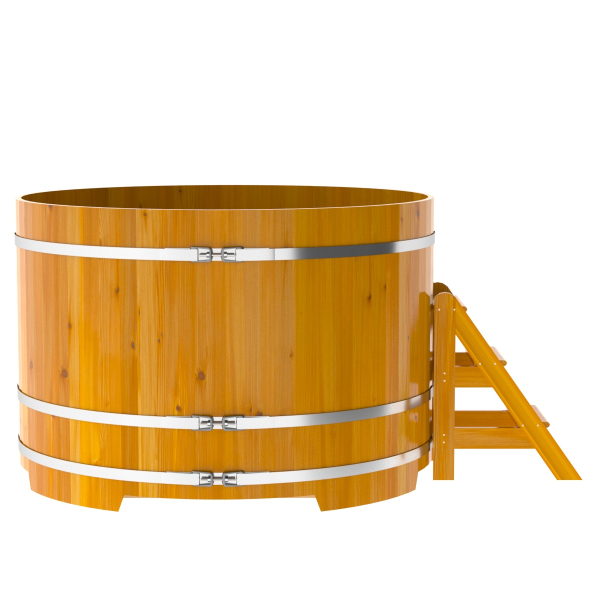 Купель Круглая Bentwood из натуральной лиственницы Рустик 2,0 х 2,0 х 1,2 м. Фото № 4