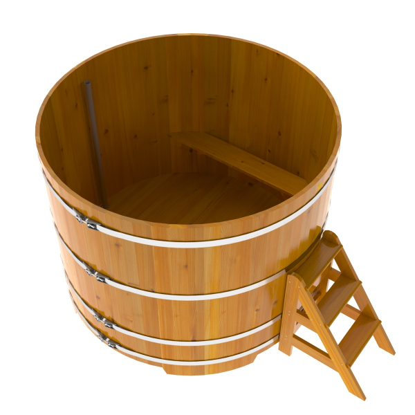 Купель Круглая Bentwood из натуральной лиственницы Рустик 2,0 х 2,0 х 1,4 м. Фото № 3