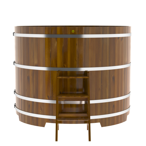 Купель Круглая Bentwood из морёной лиственницы Рустик 2,0 х 2,0 х 1,4 м. Фото № 2
