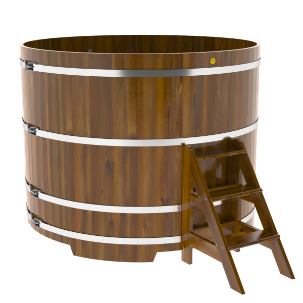 Купель Круглая Bentwood из морёной лиственницы Рустик 2,0 х 2,0 х 1,4 м. Фото № 1