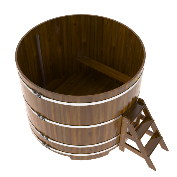 Купель Круглая Bentwood из морёной лиственницы Рустик 2,0 х 2,0 х 1,4 м. Фото № 4