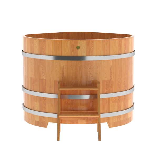 Купель угловая Bentwood из сращенных ламелей натуральной лиственницы 1,19х1,19 Высота 1,0 м. Фото № 2