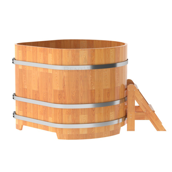 Купель угловая Bentwood из сращенных ламелей натуральной лиственницы 1,19х1,19 Высота 1,0 м. Фото № 3