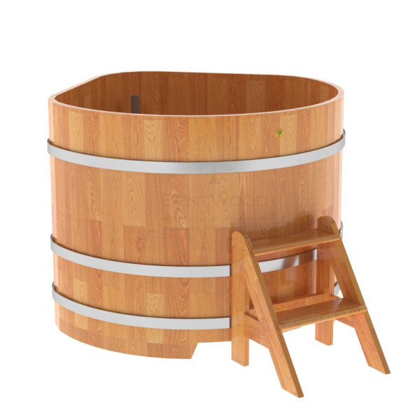 Купель угловая Bentwood из сращенных ламелей натуральной лиственницы 1,19х1,19 Высота 1,0 м. Фото № 1