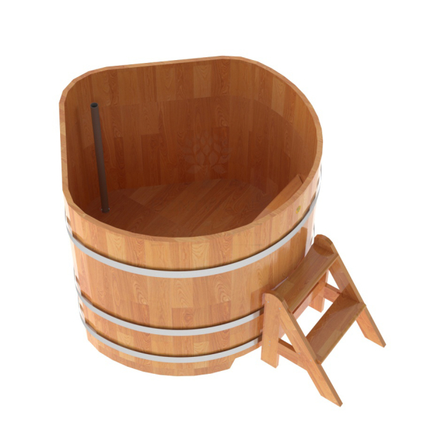 Купель угловая Bentwood из сращенных ламелей натуральной лиственницы 1,19х1,19 Высота 1,0 м. Фото № 4