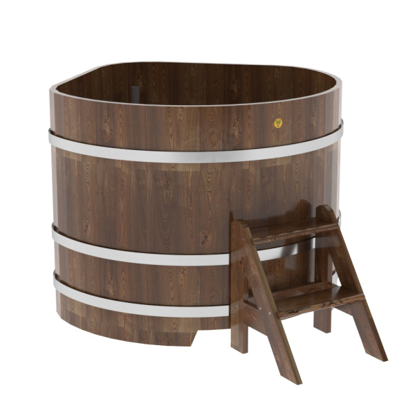 Купель угловая Bentwood из сращенных ламелей мореной лиственницы 1,19х1,19 Высота 1,0 м. Фото № 1