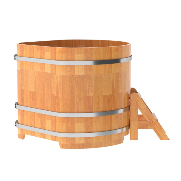 Купель угловая Bentwood из сращенных ламелей натуральной лиственницы 1,19х1,19 Высота 1,1 м. Фото № 2