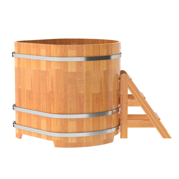 Купель угловая Bentwood из сращенных ламелей натуральной лиственницы 1,19х1,19 Высота 1,2 м. Фото № 3