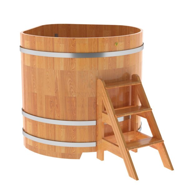 Купель угловая Bentwood из сращенных ламелей натуральной лиственницы 1,19х1,19 Высота 1,2 м. Фото № 1