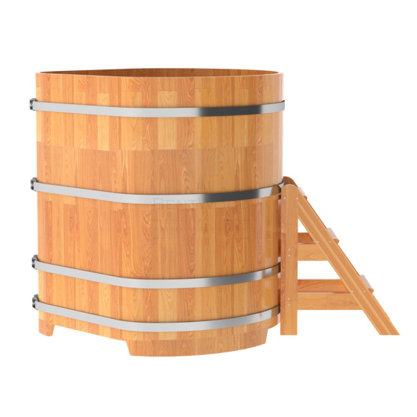 Купель угловая Bentwood из сращенных ламелей натуральной лиственницы 1,19х1,19 Высота 1,4 м. Фото № 2