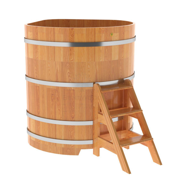 Купель угловая Bentwood из сращенных ламелей натуральной лиственницы 1,19х1,19 Высота 1,4 м. Фото № 1