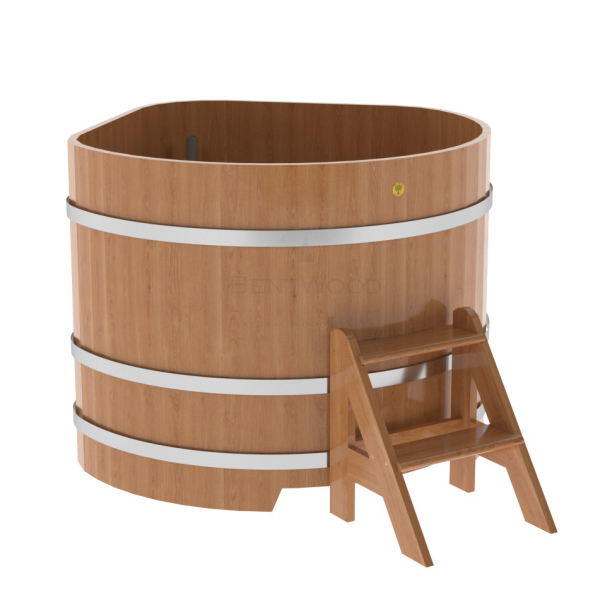 Купель угловая Bentwood из натурального дуба 1,19х1,19 Высота 1,0 м. Фото № 1