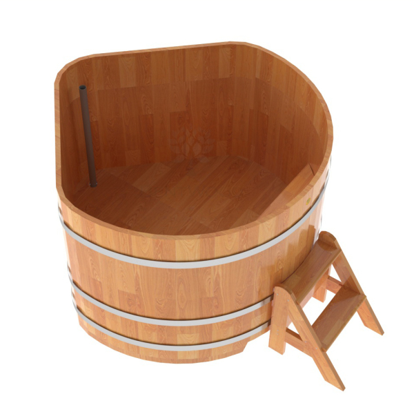 Купель угловая Bentwood из сращенных ламелей натуральной лиственницы 1,37х1,37 Высота 1,0 м. Фото № 4