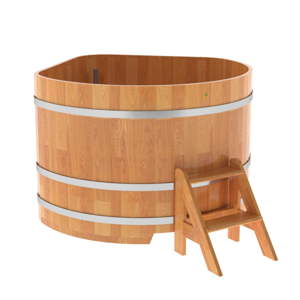 Купель угловая Bentwood из сращенных ламелей натуральной лиственницы 1,37х1,37 Высота 1,0 м. Фото № 1