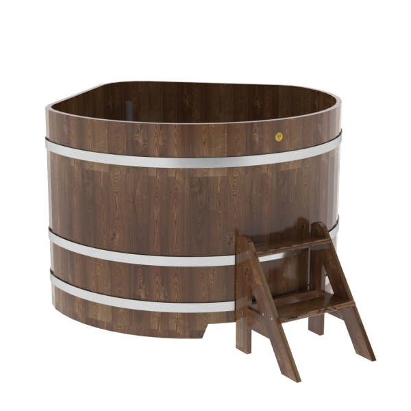 Купель угловая Bentwood из сращенных ламелей мореной лиственницы 1,37х1,37 Высота 1,0 м. Фото № 1