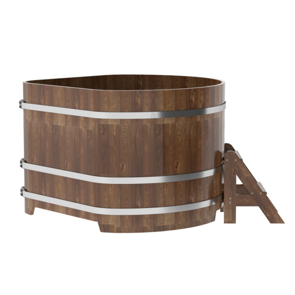 Купель угловая Bentwood из сращенных ламелей мореной лиственницы 1,37х1,37 Высота 1,0 м. Фото № 3