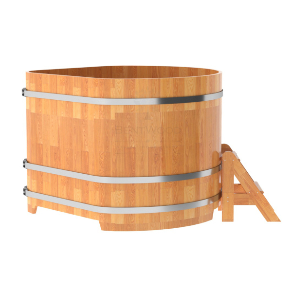 Купель угловая Bentwood из сращенных ламелей натуральной лиственницы 1,37х1,37 Высота 1,1 м. Фото № 2