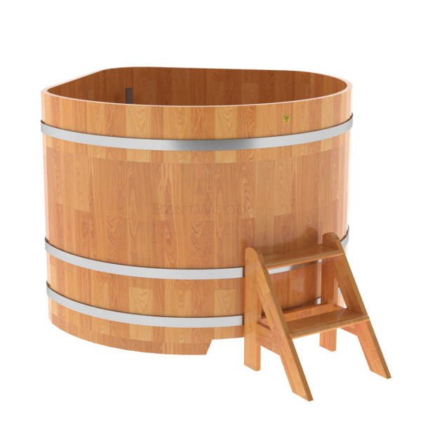 Купель угловая Bentwood из сращенных ламелей натуральной лиственницы 1,37х1,37 Высота 1,1 м. Фото № 1