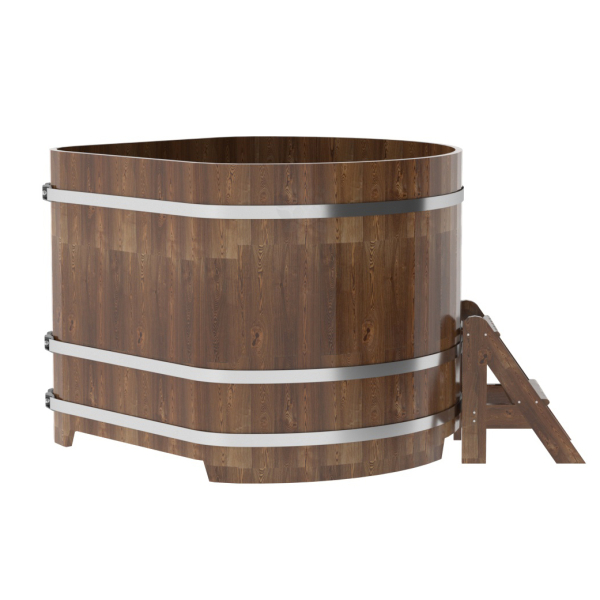 Купель угловая Bentwood из сращенных ламелей мореной лиственницы 1,37х1,37 Высота 1,1 м. Фото № 3