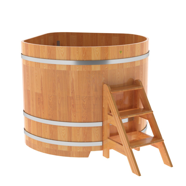 Купель угловая Bentwood из сращенных ламелей натуральной лиственницы 1,37х1,37 Высота 1,2 м. Фото № 1