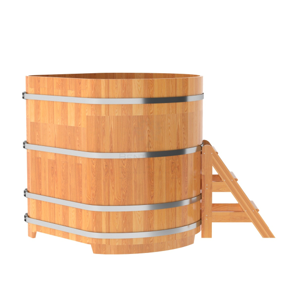 Купель угловая Bentwood из сращенных ламелей натуральной лиственницы 1,37х1,37 Высота 1,4 м. Фото № 4