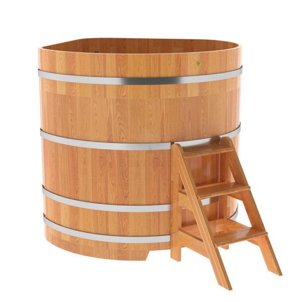 Купель угловая Bentwood из сращенных ламелей натуральной лиственницы 1,37х1,37 Высота 1,4 м. Фото № 1