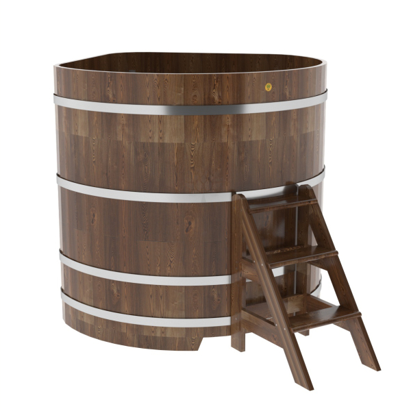 Купель угловая Bentwood из сращенных ламелей мореной лиственницы 1,37х1,37 Высота 1,4 м. Фото № 1