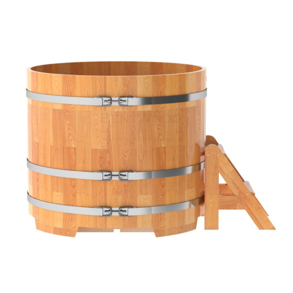 Купель Круглая Bentwood из сращенных ламелей натуральной лиственницы 1,17 х 1,17 х 1,0 м. Фото № 3