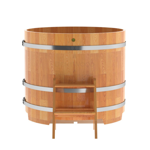 Купель Круглая Bentwood из сращенных ламелей натуральной лиственницы 1,17 х 1,17 х 1,0 м. Фото № 2