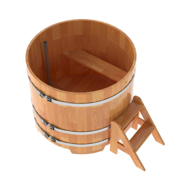 Купель Круглая Bentwood из сращенных ламелей натуральной лиственницы 1,17 х 1,17 х 1,0 м. Фото № 4