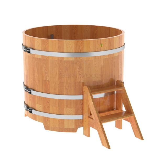 Купель Круглая Bentwood из сращенных ламелей натуральной лиственницы 1,17 х 1,17 х 1,0 м. Фото № 1