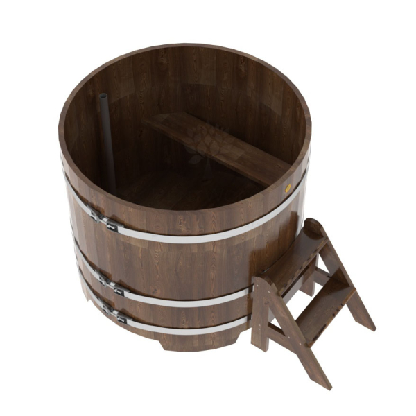 Купель Круглая Bentwood из сращенных ламелей мореной лиственницы 1,17 х 1,17 х 1,0 м. Фото № 4