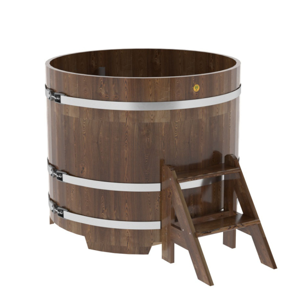 Купель Круглая Bentwood из сращенных ламелей мореной лиственницы 1,17 х 1,17 х 1,0 м. Фото № 1