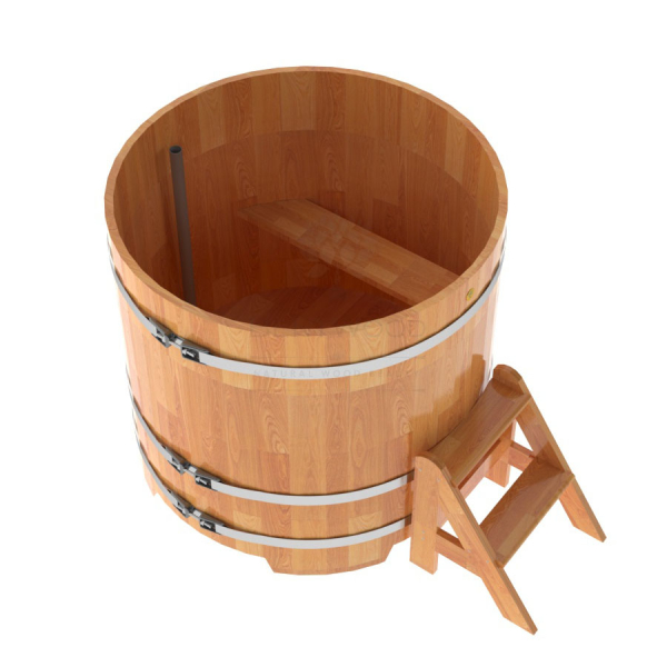 Купель Круглая Bentwood из сращенных ламелей натуральной лиственницы 1,17 х 1,17 х 1,1 м. Фото № 4